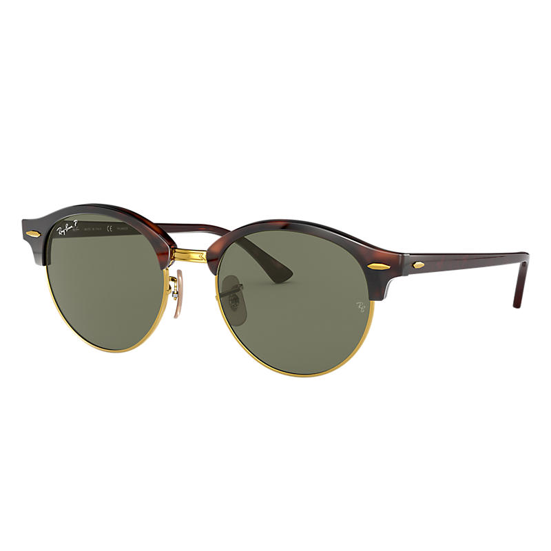 Ray Ban Clubround classic Unisex Sunglasses Verres: Vert Polarisés, Monture: Havane - RB4246 990/58