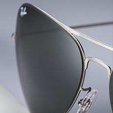ray-ban flat metal aviator sunglasses