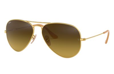 ray ban gold brown gradient