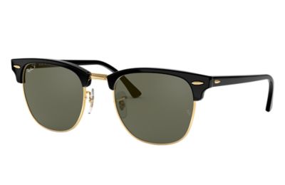 Ray-Ban Clubmaster Classic RB3016 Black - Acetate - Green Polarized ...
