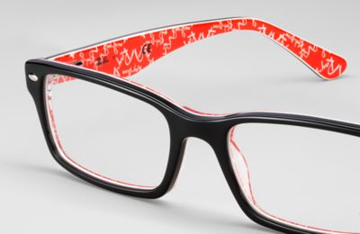 ray ban glasses red inside