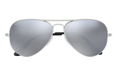 ray ban aviator mirror silver