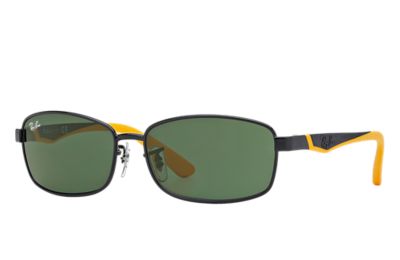 Rayban Ray Ban Rj9533S Unisex Sunglasses Lenses Groen Frame Zwart 22071 51 13 rayban kopen in de aanbieding