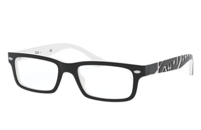 black and white ray ban glasses