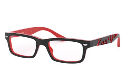 ray ban black and red frame