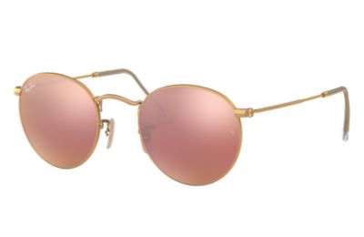 ray ban rose gold round