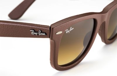 ray ban leather sunglasses