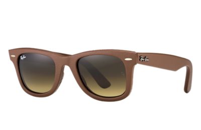 ray ban leather frame