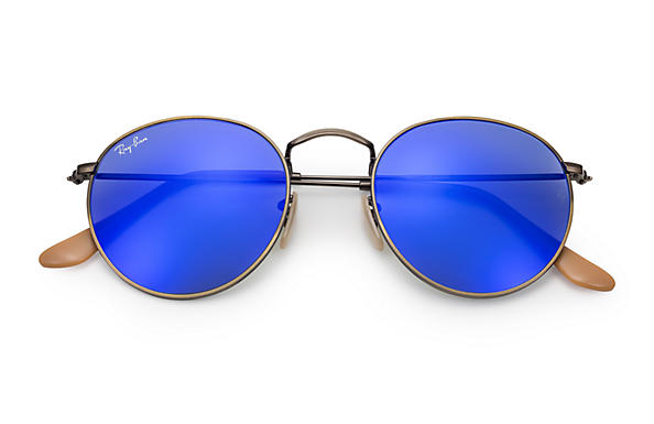 ray ban sonnenbrille round flash lenses kupfer ray ban sonnenbrille round flash lenses kupfer