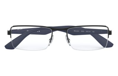 black and blue ray ban glasses