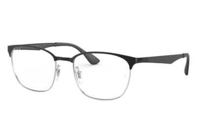 ray ban black and silver