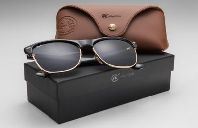 Ray Ban Clubmaster Oversized Collection Rb4175 Black Nylon Blue Gray Lenses 0rb R557 Ray Ban Uk