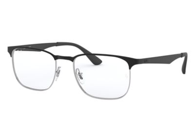 ray ban black and silver