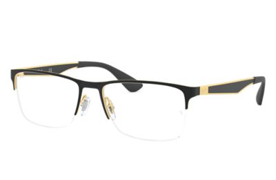 ray ban glasses gold and black