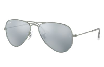 Rayban Ray Ban Aviator Junior Unisex Sunglasses Lenses Grijs Frame Staalgrijs Rj9506S 25030 50 13 rayban kopen in de aanbieding