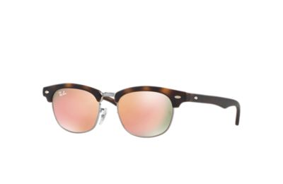 Rayban Ray Ban Clubmaster Junior Unisex Sunglasses Lenses Roze Frame Tortoise Rj9050S 70182Y 45 16 rayban kopen in de aanbieding