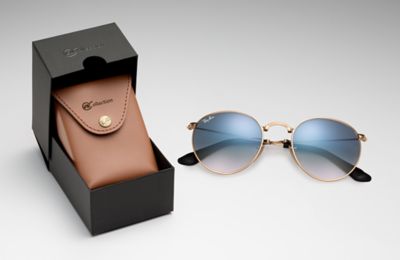 ray ban folding round metal