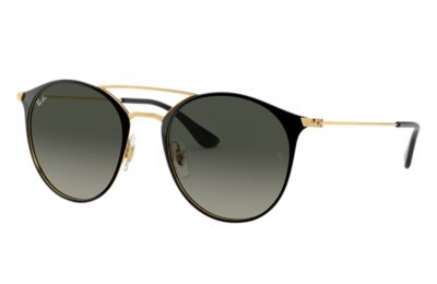 ray ban gold black sunglasses