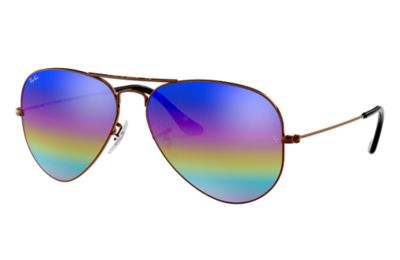 Ray-Ban Aviator Mineral Flash Lenses RB3025 Bronze-Copper - Metal ...