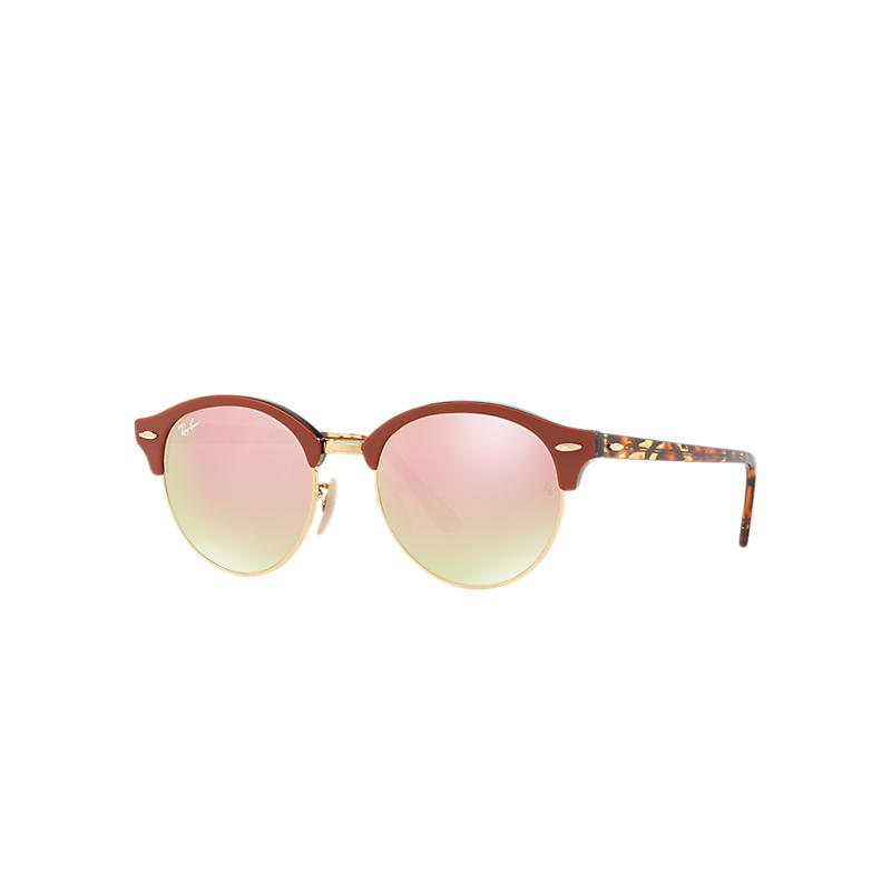 Ray Ban Clubround flash lenses Unisex Sunglasses Verres: Rose, Monture: Orange - RB4246 12207O 51-19