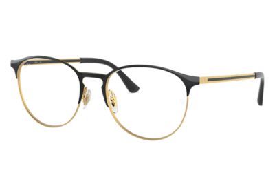 ray ban eyeglasses black and gold