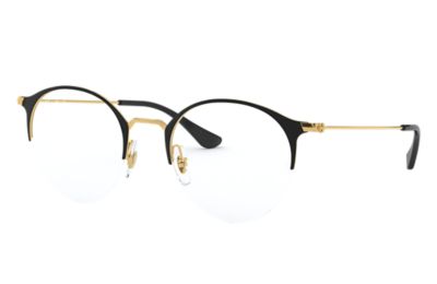 gold and black ray ban glasses