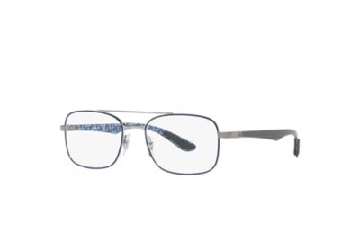 black and blue ray ban glasses