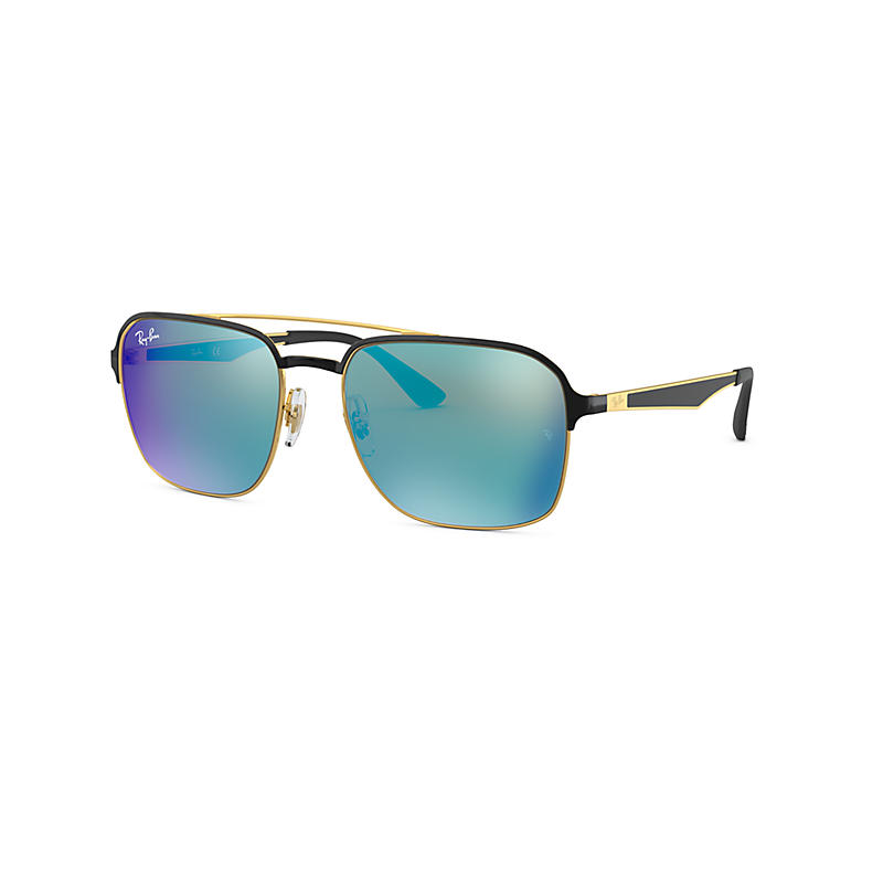 Ray Ban Rb3570 Unisex Sunglasses Verres: Bleu, Monture: Noir - RB3570 187/55 58-18