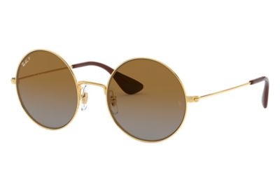 Rayban Ray Ban Ja Jo Unisex Sunglasses Lenses Bruin Polarized Frame Goud Rb3592 001T5 55 20 rayban kopen in de aanbieding