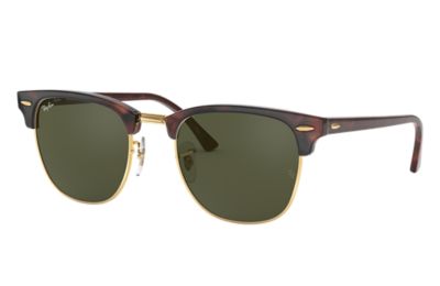 Ray Ban Clubmaster Classic Low Bridge Fit Rb3016f Asian Fit Tortoise Acetate Green Lenses 0rb3016fw Ray Ban Usa