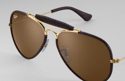 ray ban leather frame