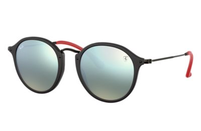 Ray Ban Rb2447nm Scuderia Ferrari Collection Sunglasses Black Frame Silver Lenses 49-21 In Black