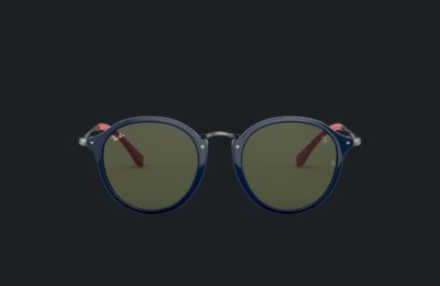 Ray-Ban RB2447MF SCUDERIA FERRARI COLLECTION Blue with Green Classic G-15 lens