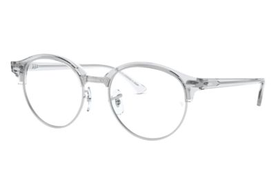Ray Ban Prescription Glasses Clubround Optics Rb4246v Transparent Acetate 0rx4246v0149 Ray Ban Usa