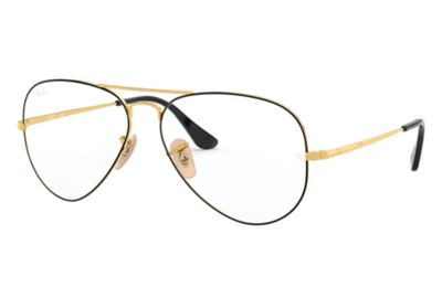 ray ban glasses black and gold
