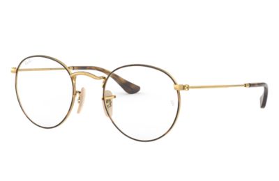 ray ban round gold frame