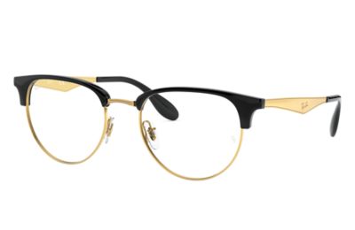 gold and black ray ban glasses