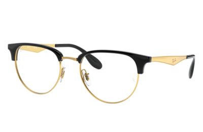 ray ban black and gold glasses