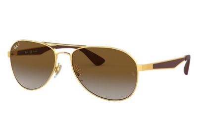 Ray Ban Rb3549 Gold Metal Brown Polarized Lenses 0rb T558 Ray Ban Uk