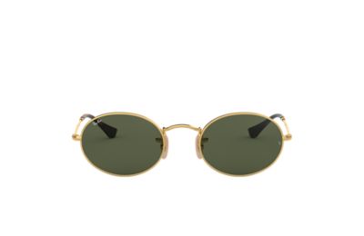 Ray-Ban OVAL FLAT LENSES Gold with Green Classic G-15 lens