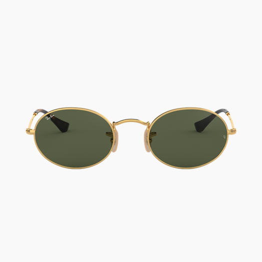 Ray-Ban OVAL FLAT LENSES Gold with Green Classic G-15 lens