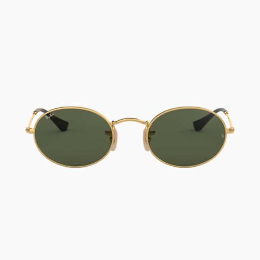 Ray-Ban OVAL FLAT LENSES Gold with Green Classic G-15 lens