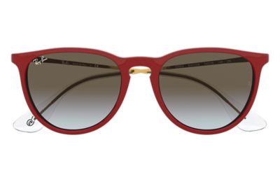 red frame ray ban sunglasses