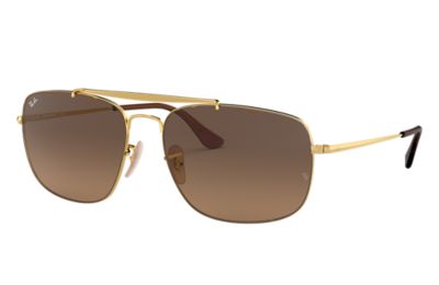 Rayban Ray Ban Colonel Unisex Sunglasses Lenses Bruin Frame Goud Rb3560 910443 61 17 rayban kopen in de aanbieding