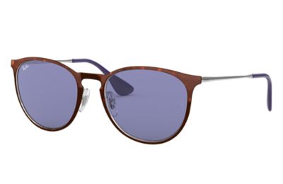 Rayban Ray Ban Erika Metal Unisex Sunglasses Lenses Violet Frame Zilver Rb3539 913476 54 19 rayban kopen in de aanbieding