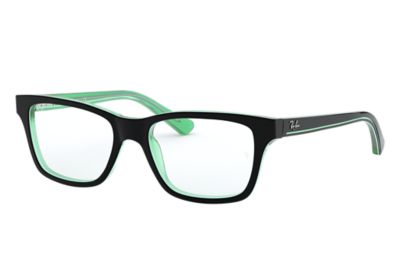 green and black ray bans