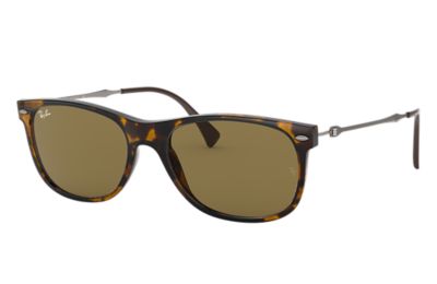 Rayban Ray Ban Rb4318 Unisex Sunglasses Lenses Bruin Frame Staalgrijs 71073 55 18 rayban kopen in de aanbieding