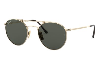 Ray Ban Round Double Bridge Titanium Rb8147m Gold Titanium Green Polarized Lenses 0rb8147m Ray Ban Switzerland