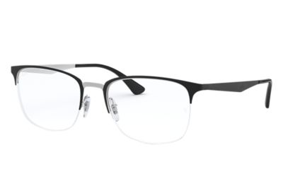 ray ban black and silver