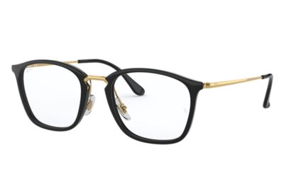 ray ban glasses black and gold